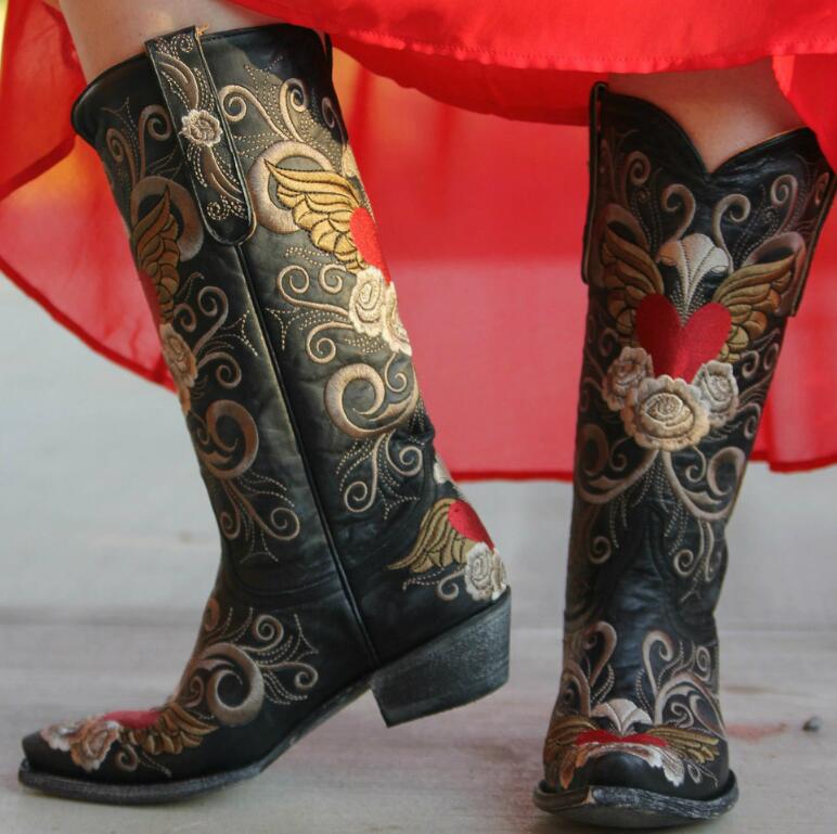 Mid Calf Western Cowgirl/cowboy Women Boots