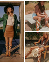 Brown Wings Western Cowboy Boots