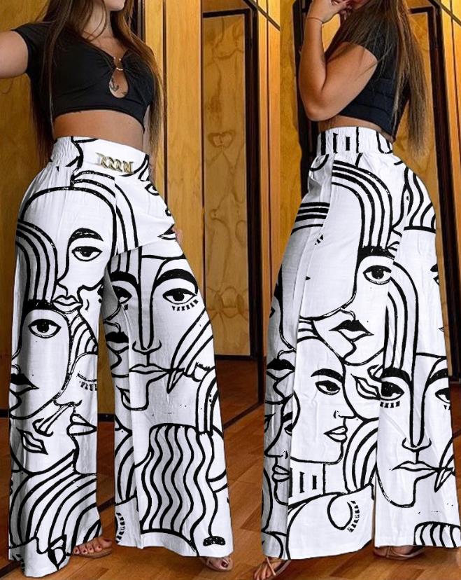 High Waist Wide Leg Long Pants