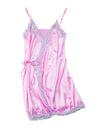Silk Satin Lace Robe Nightdress