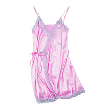 Cargar imagen en el visor de la galería, Silk Satin Lace Robe Nightdress
