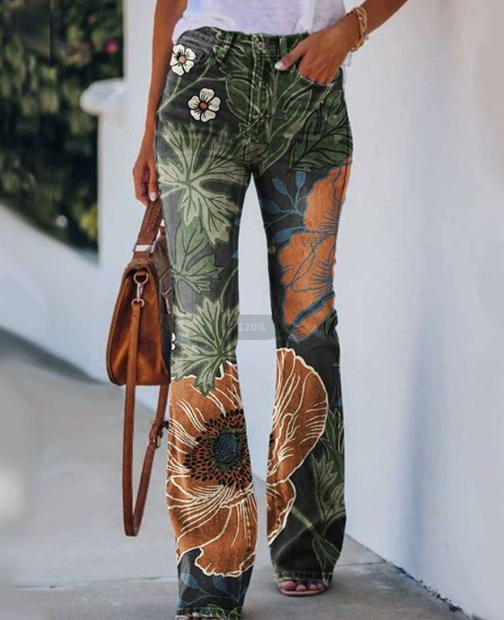 Casual Wide Leg Design Jeans