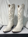 White Western Cowboy/Cowgirl Chunky Heel Pointed Boots