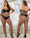 Plus Size Erotic Fishnet Sexy Lace Transparent Bodysuit