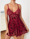 Floral Lace V-neck Strap Night Dress