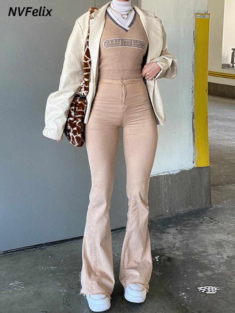 Flare High Waist Denim Pants
