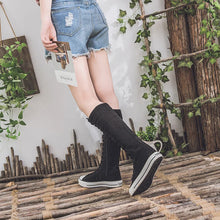 将图片加载到图库查看器，New Spring Canvas High Top Long Boots Lace-Up Sneakers
