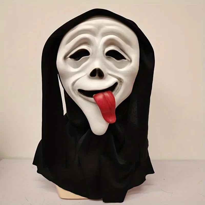 long-tongued ghost mask, natural latex full-face mask