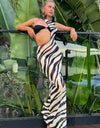 Transparent Zebra Print Beach Dress