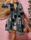 Fashion Print Loose Camouflage Irregular Dress