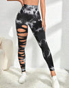 High Waist Tie Dye Hollow Out Sports/Gym Leggings