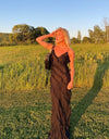 Elegant Deep V Neck Maxi Dress With Sexy Ruffles