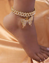 Big Butterfly Crystal Anklets for Women