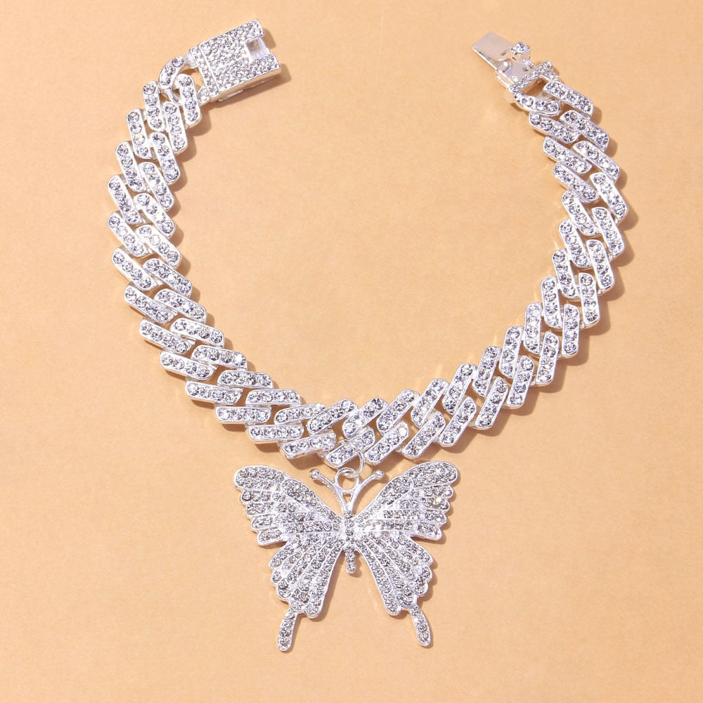 Big Butterfly Crystal Anklets for Women