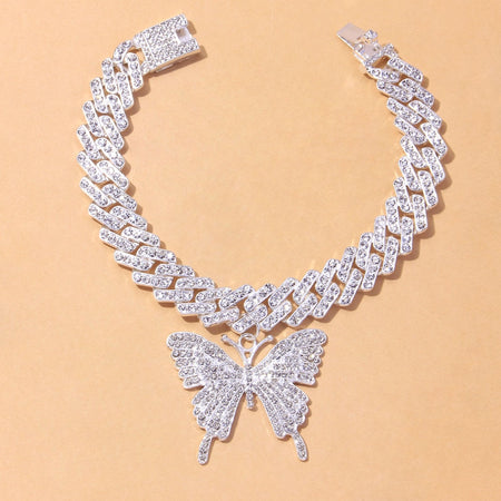 Big Butterfly Crystal Anklets for Women