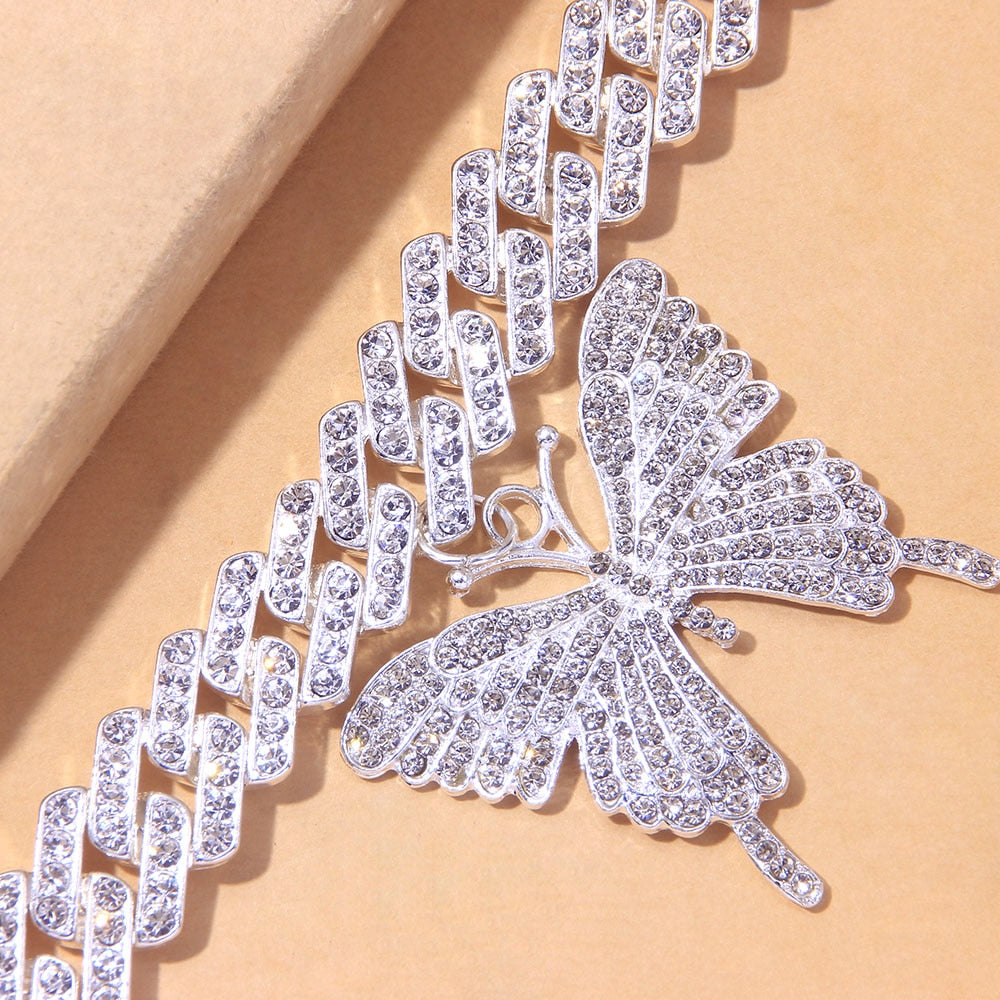 Big Butterfly Crystal Anklets for Women