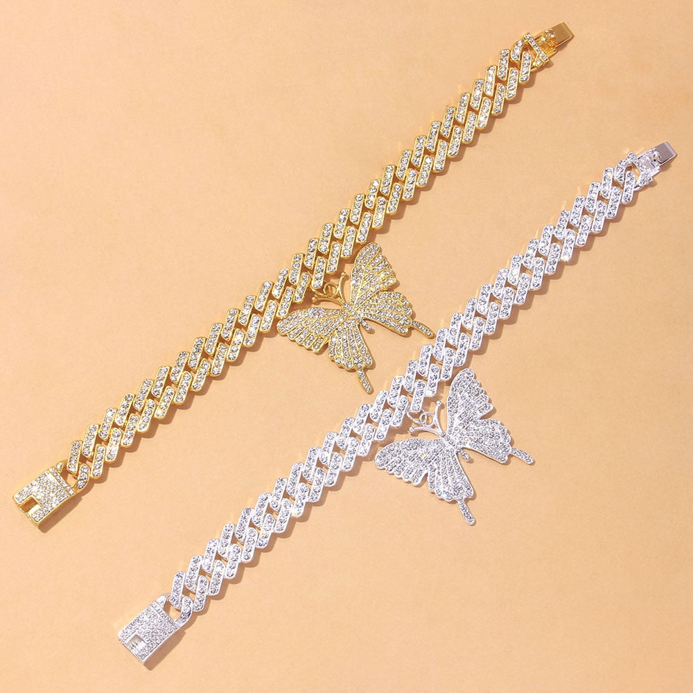 Big Butterfly Crystal Anklets for Women