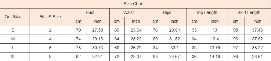 Two Piece Sleeveless Crop Top Summer Skirt