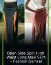 Open Side Split High Waist Long Maxi Skirt