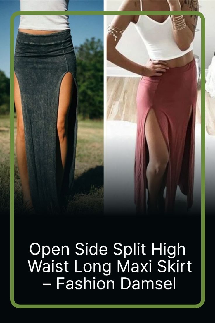 Open Side Split High Waist Long Maxi Skirt