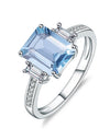 Unique 2.38Ct 7x9mm Octagon Cut Moss 925 Sterling Silver Women's Ring