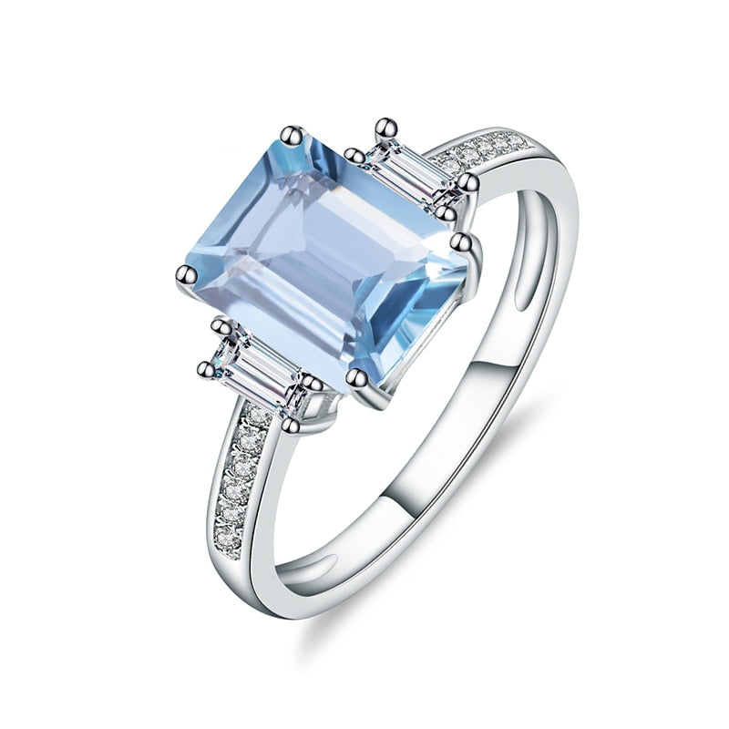 Unique 2.38Ct 7x9mm Octagon Cut Moss 925 Sterling Silver Women's Ring