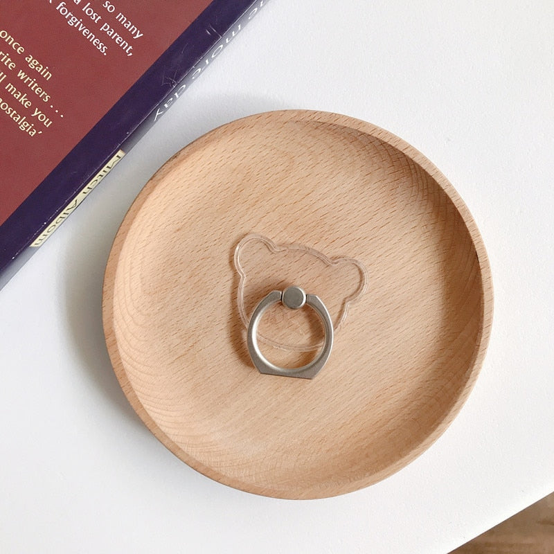 Transparent 360°Rotation Finger Ring Holder Kickstand For Most Phones & Tablets