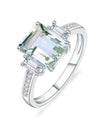 Unique 2.38Ct 7x9mm Octagon Cut Moss 925 Sterling Silver Women's Ring