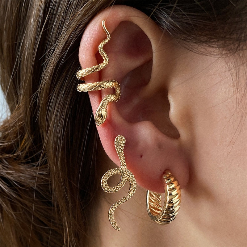 Stainless Steel Gold Color Stud Earrings