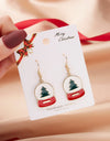Fashion Green Red Color Star Ball Christmas Earring Women