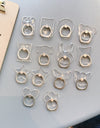 Transparent 360°Rotation Finger Ring Holder Kickstand For Most Phones & Tablets