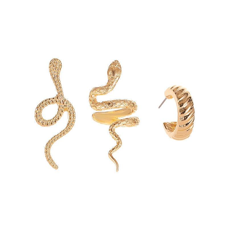 Stainless Steel Gold Color Stud Earrings