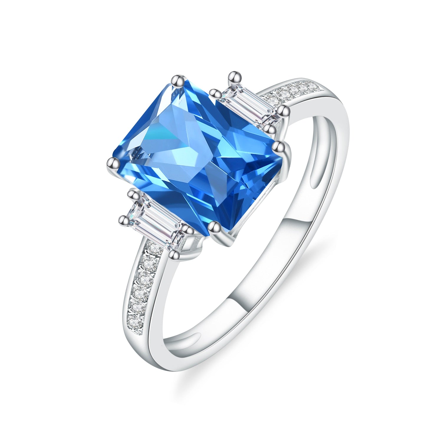 Unique 2.38Ct 7x9mm Octagon Cut Moss 925 Sterling Silver Women's Ring