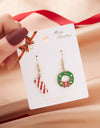 Fashion Green Red Color Star Ball Christmas Earring Women