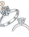 18K White Gold Ring 1ct 2ct 3ct Round