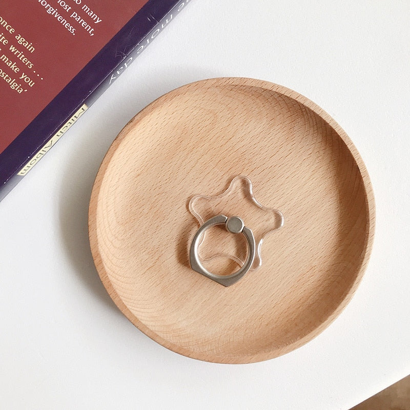 Transparent 360°Rotation Finger Ring Holder Kickstand For Most Phones & Tablets