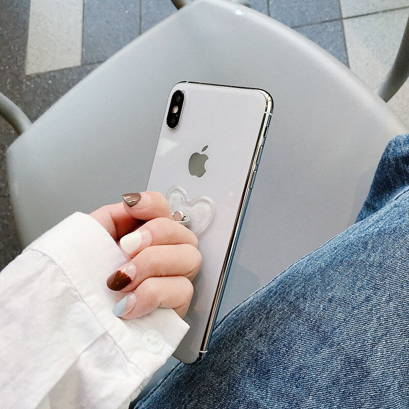 Transparent 360°Rotation Finger Ring Holder Kickstand For Most Phones & Tablets