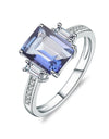 Unique 2.38Ct 7x9mm Octagon Cut Moss 925 Sterling Silver Women's Ring