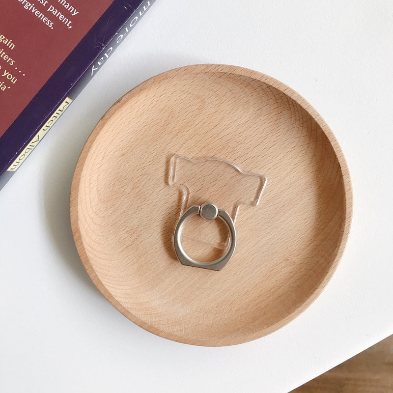Transparent 360°Rotation Finger Ring Holder Kickstand For Most Phones & Tablets