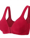 Front Closure Solid Color Wireless Bra