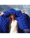Thick knitted wool blanket