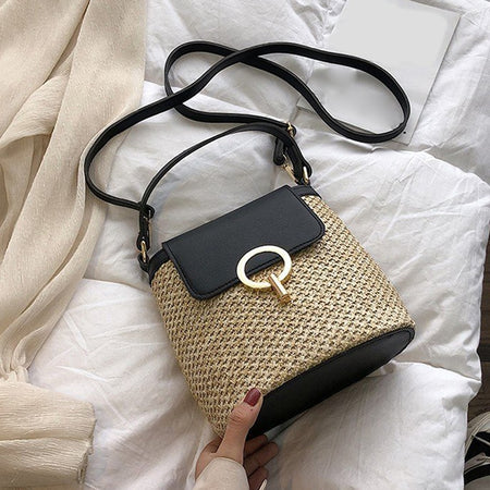 Cross body Shoulder Straw Bag