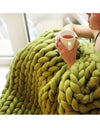 Thick knitted wool blanket