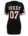 Queen Printed Long T Shirt Mini Dress