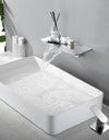Waterfall Sink Faucet Shelf Basin Water Mixer Black Matte