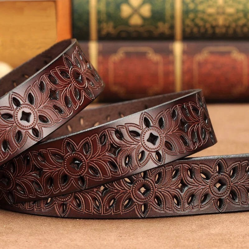 Genuine Leather Pin Buckle Strap