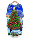 Long Sleeve 3D Print Christmas Dress