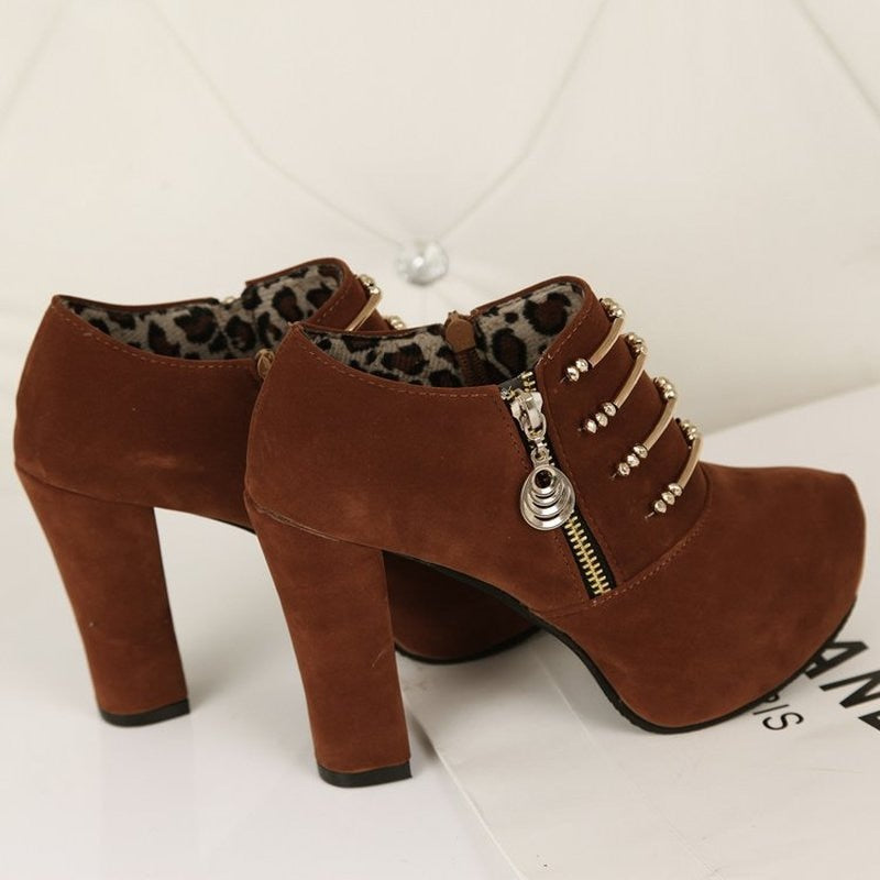 Casual High Heel Ankle Boots