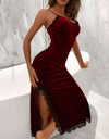 Sexy Sleeveless Velvet Night Dress