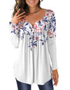 Round Neck Button tunic blouse